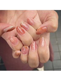 ピンクブラウンニュアンスネイル