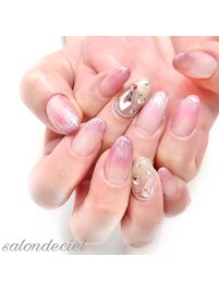 シンプル紅綱ネイル