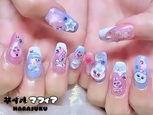 ネイルマフィア 原宿(NAIL MAFIA)/夏ネイル/オーロラ/パーツ盛り