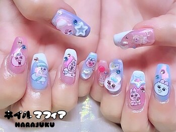 ネイルマフィア 原宿(NAIL MAFIA)/夏ネイル/オーロラ/パーツ盛り