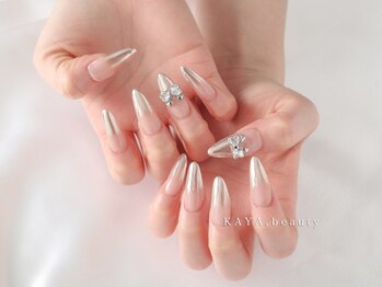 カヤビューティー 六本木(KAYA.beauty)の写真/爪が弱いあなたも大丈夫！ロングネイルで華やかさを手に入れましょう♪デザイン映えする指先へ☆
