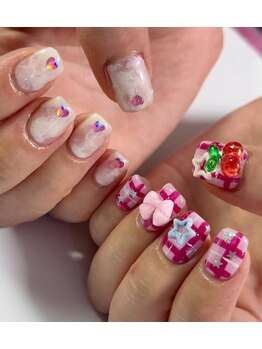 チャーレム ネイル(charlem nail)/misa限定　ちぐはぐデザイン♪