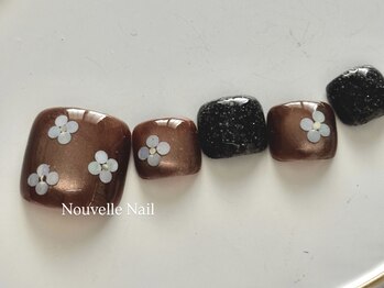 ヌーベルネイル(Nouvelle Nail)/ホログラムフラワー×フット