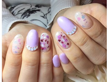 シェル☆押し花ネイル