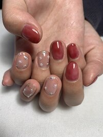 ホロフラワーピンクネイル