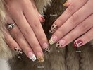 海外風ネイル×ヒョウ柄ネイル