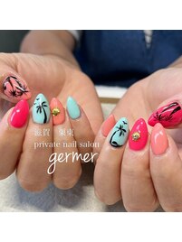 サンセット夏ネイル☆