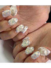チャーレム ネイル(charlem nail)/手描きドットリボンネイル☆