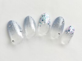 大人ニュアンス 水色 グラデーシ