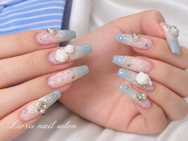 ミント、レース、秋ネイル、薔薇