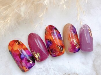 アミネイルズ(AmiNails)/水彩ブリーディングネイル♪