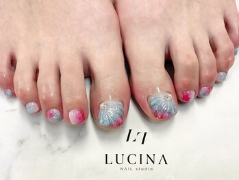 ネイルスタジオ ルキナ(LUCINA)/c-332 夏っぽマーメイドネイル