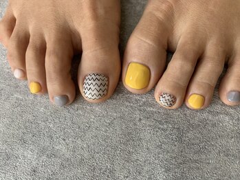 ユージューネイルルーム(UJU nail room)/ジオメトリックフットネイル