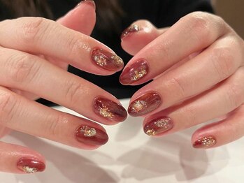 アイネイルズ 梅田店(I nails)/ボルドーミラーしずく¥9700
