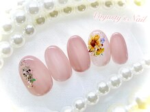 ボガスティーズネイル 鶴見店/ひまわりネイルオーロラフィルム