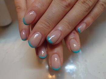 ネイル アンド ボディ ローサ(ROSA)/ターコイズ フレンチ