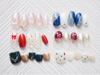 リボン 立川店(Ribbon)の写真/アートの種類も豊富！モチ良く満足の仕上がり◎定額フットネイルも大人気♪