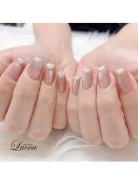 ほんわりハートネイル