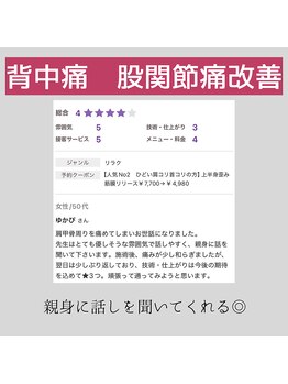 ノーマルボディ/背中 股関節改善例