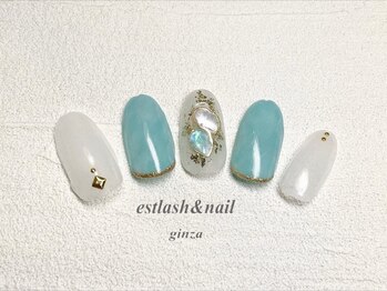 エストラッシュアンドネイル 銀座店(est lash&nail)/タイルネイル　シェルネイル