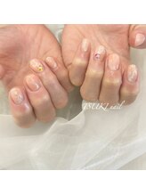 ツキネイル(TSUKI nail)/押し花ニュアンスネイル