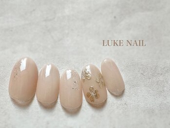 ルークネイル(LUKE NAIL)/シンプルミラーフラワーネイル