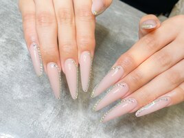 ★海外風シンプルロングネイル★