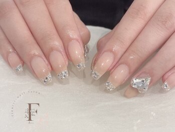 フルゥ エビス(fl EBISU.)/ガラスフレンチ/ワンホンネイル