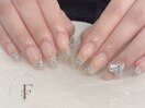 ガラスフレンチ/ワンホンネイル