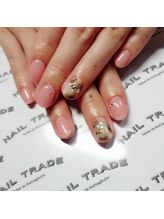 ネイルトレード 西荻窪店(NAIL TRADE)/タイダイ柄ビジューネイル