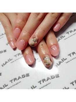 ネイルトレード 西荻窪店(NAIL TRADE)/タイダイ柄ビジューネイル