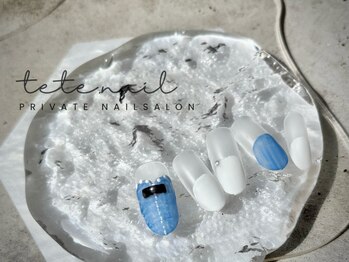 テテネイル(tete.nail)/春デニム×バルーンフレンチ