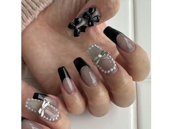 イオネイルセカンド(io nail 2nd)/スカルプ×フレンチ＆リボン