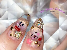 【ロングネイル】カービーネイル