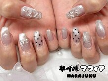 ネイルマフィア 原宿(NAIL MAFIA)/マグネット/リボン/グレージュ