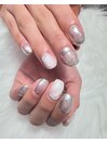シルバーラメ/クリアネイル