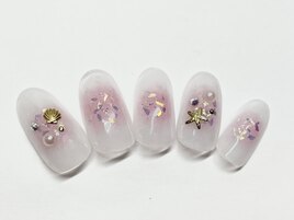 夏チークネイル