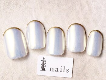 アイネイルズ 渋谷店(I nails)/ホワイトミラーフレンチ¥8480