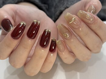 アイネイルズ 心斎橋店(I-nails)/【Lica】ボルドー ベージュ