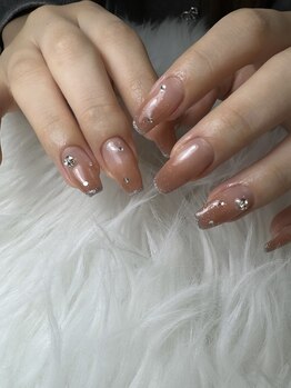 フラワーズネイル(flowers nail)/大人ピンクブラウン