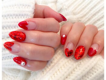 バレンタインネイル