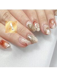 ぽこぽこニュアンスネイル