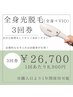 【ネット限定販売:お得な3回券】全身+VIO光脱毛◆¥26700(1回あたり¥8900)