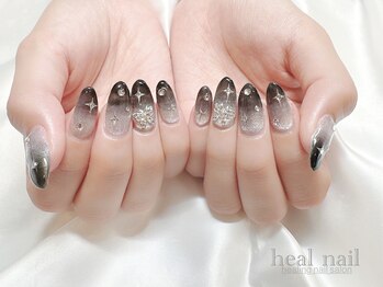 ヒールネイル(heal nail)/magnetグラデ×blackグラデ~