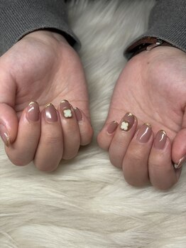 ボタン 木更津店(BOTAN)/ワンカラーラメ、パーツ追加