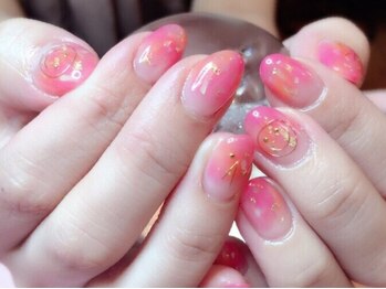 ネイルサロンオーパス(OPUS)/シアーな赤みピンクネイル☆