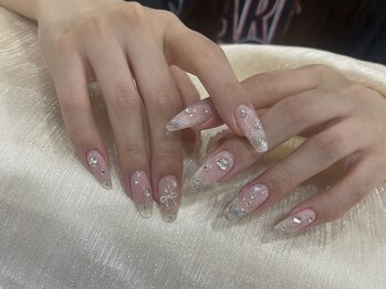 ネイルズバー 新宿店(Nails Bar)/ピンクリボンストーンネイル