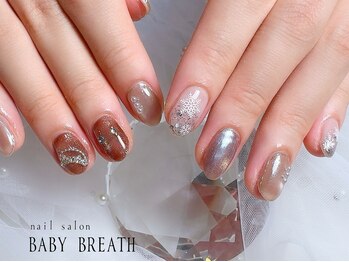 ベイビーブレス(BABY BREATH)/持ち込み☆冬ネイル