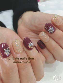プライベート ネイルサロン マーマ(murmur)/雪の結晶ネイル