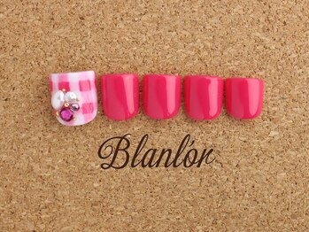 ネイルサロン ブランロール 三軒茶屋店(Blanl'or)/Foot 　ガーリーチェックネイル